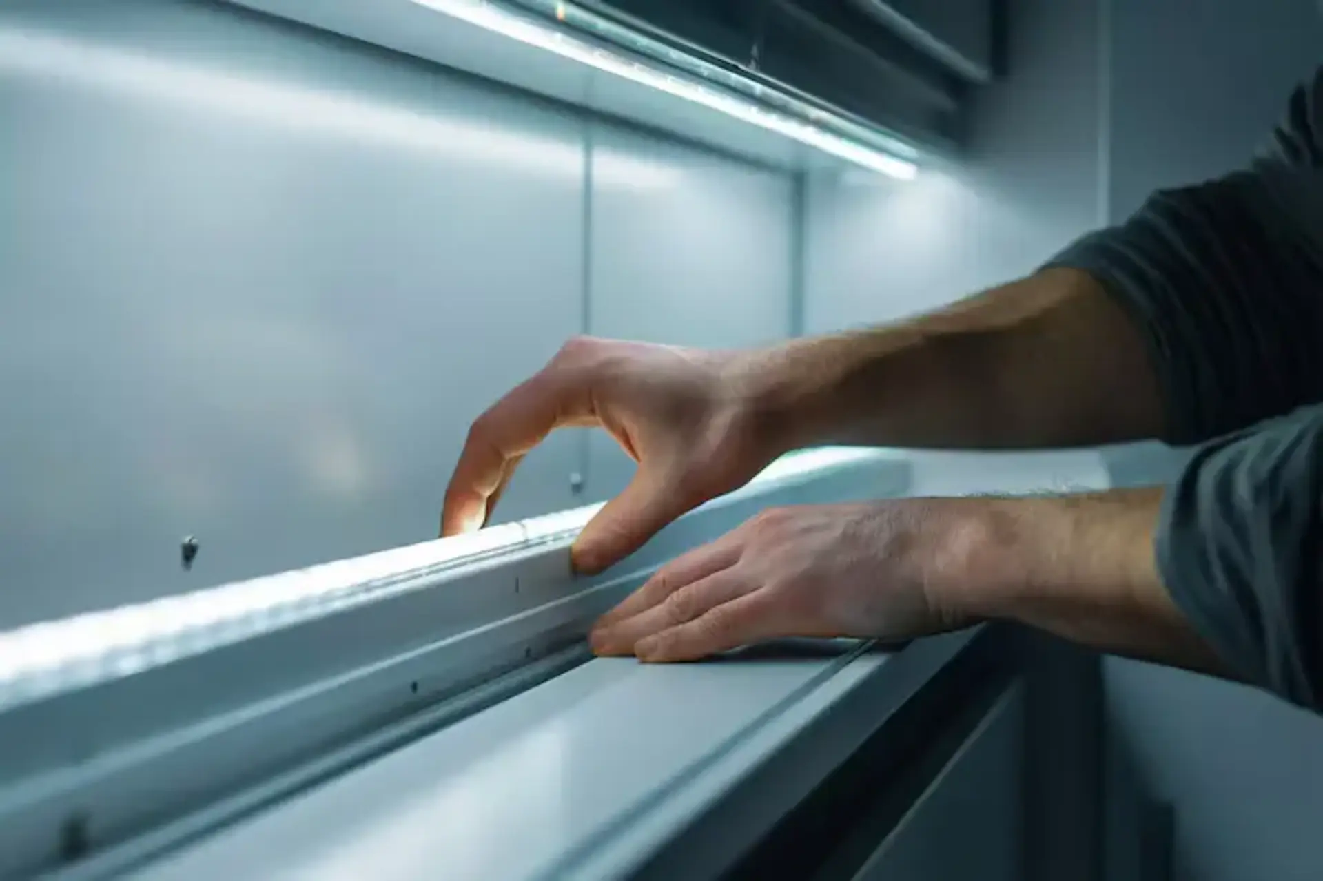 Professional UV light installation inside HVAC system by Wingman Heating and Cooling