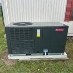 Outdoor Goodman air conditioning unit installed by Wingman Heating & Cooling